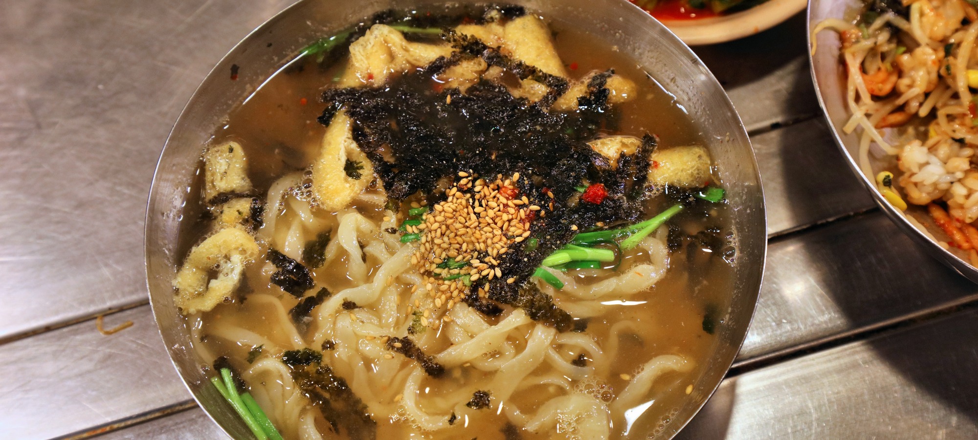 Korean market food dishes